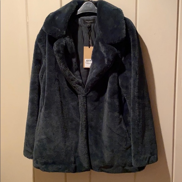 halogen faux fur coat